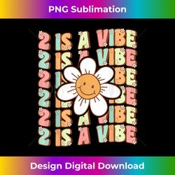 Two Is A Vibe Cute Groovy 2nd Birthday Party Daisy Flower 2 - PNG Sublimation Digital Download