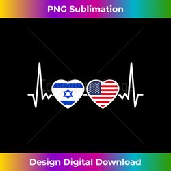 Israel USA Heartbeat Flag American Israeli - Trendy Sublimation Digital Download