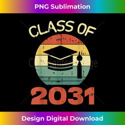 Retro Class Of 2031 Graduation Tassel Grow With Me - Modern Sublimation PNG File
