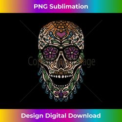 Bearded Skull Art Day of the Dead Dia de los Muertos - Vintage Sublimation PNG Download