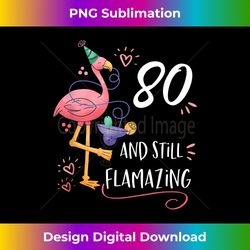 Flamingo Flamazing 80th Birthday Decorations Supplies - PNG Transparent Sublimation Design