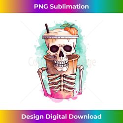 Skeleton Barista Skull Coffee Shop Latte Caffeine Breakfast Long Sleeve - Stylish Sublimation Digital Download