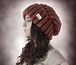 grunge-inspired knit beanie hat