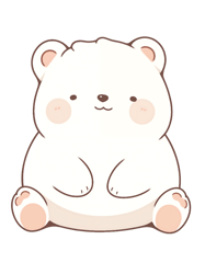 cute polar bear sitting and smiling
