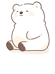 cute polar bear sitting down