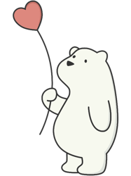kawaii cute polar bear with heart
