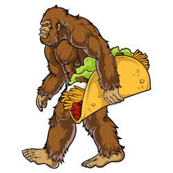 Bigfoot Sasquatch Carrying TacoFunny Camping Gifts Men Women Kids Boys