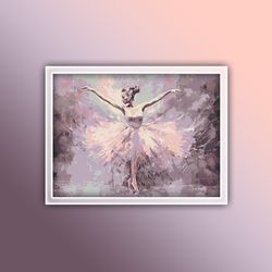 ballerina 6 cross stitch pattern pdf  instant download watercolor