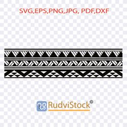 Polynesian tattoo tribal band design. Samoan tattoo tribal border. Tribal pattern seamless samoan band.