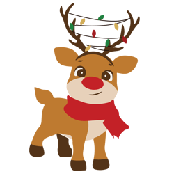 Reindeer Svg, Reindeer christmas Svg, Reindeer Red Nose Svg, Reindeer With Christmas Lights Svg, Digital download
