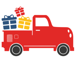 Red Truck Christmas Gift Svg, Christmas Clipart, car Svg, Noel Svg, Winter Svg, Holidays Svg, Digital Download