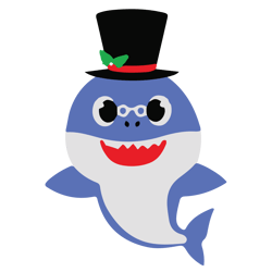 baby shark snowman hat svg, baby shark christmas svg, cute christmas shark svg, shark christmas svg, digital download