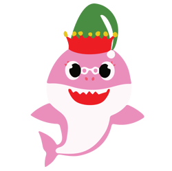 baby shark elf hat svg, baby shark christmas svg, cute christmas shark svg, shark christmas svg, digital download