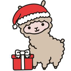 Llama christmas Svg, Kawaii Christmas Llama Svg, Cute Christmas Llama Svg, Kawaii Christmas Clipart, Digital download