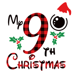my 9th christmas svg, baby christmas svg, 9th christmas svg, nine years old svg, birthday party svg, digital download
