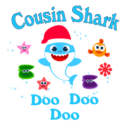 Cousin Shark Svg, Baby Shark Christmas Svg, Shark family Svg, Christmas Shark Svg, Santa Shark Svg, Digital Download
