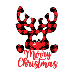 Reindeer merry christmas Svg, Buffalo plaid reindeer Svg, Christmas Svg, Holidays Svg, Christmas Svg Designs