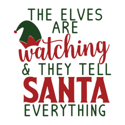The elves are watching and they tell santa everything Svg, Christmas Svg, Holidays Svg, Christmas Svg Designs
