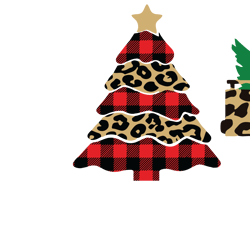 Christmas tree buffalo plaid and leopard Svg, Christmas Leopard Print Svg, Christmas Svg, Holidays Svg, Christmas Svg