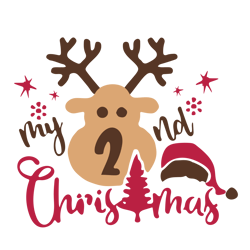 My 2nd Christmas Svg, Reindeer Svg, Baby Second Christmas Svg, Baby Xmas Svg, Christmas Baby Svg, Digital download