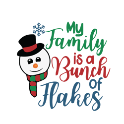 My family is a bunch of flakes Svg, Snowman Svg, Christmas Svg, Holidays Svg, Christmas Svg Designs, Digital download
