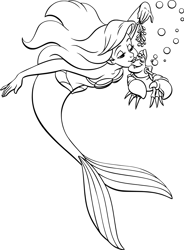 Ariel Outline Svg, Ariel Clipart, Little Mermaid Svg, Princess Ariel Svg, Disney Svg, Mermaid clipart, Digital download
