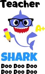 Teacher shark Svg, School Shark Svg, Baby Shark Svg, Shark clipart, Shark Doo Doo Doo Svg, Shark Kids Svg
