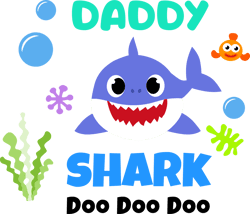 Daddy Shark Svg, Shark Family Svg, Baby Shark Svg, Shark Doo Doo Doo Svg, Shark Kids Svg, Cartoon Svg, Digital Download