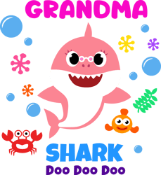 Grandma Shark Svg, Shark Family Svg, Baby Shark Svg, Shark Doo Doo Doo Svg, Shark Kids Svg, Cartoon Svg Digital Download