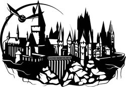 Hogwarts school Svg, Harry Potter Svg, Harry Potter silhouette, Harry Potter Clipart, Harry Potter Movie Svg, Magic Svg