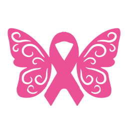 pink butterfly ribbon svg, breast cancer svg, cancer awareness svg, cancer ribbon svg, hope svg, ribbon svg