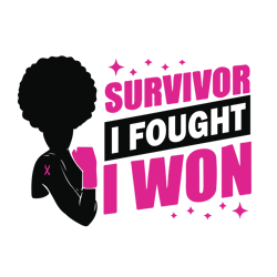 Survivor i fought i won Svg, Breast Cancer Svg, Cancer Awareness Svg, Cancer Ribbon Svg, Pink Ribbon Svg