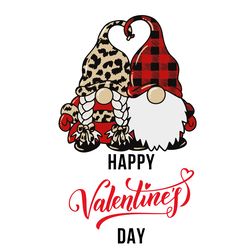 Gnomes Happy Valentine's Day Svg, Valentine Svg, Buffalo plaid and leopard Gnomes Svg, Valentine Gnomes Svg, Cute Gnomes