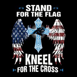 Stand For The Flag Kneel For The Cross Svg, Carolina Panthers logo Svg, NFL Svg, Sport Svg, Football Svg