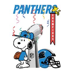 Snoopy Champions Carolina Panthers Svg, Carolina Panthers logo Svg, NFL Svg, Sport Svg, Football Svg, Digital download