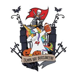 Unicorn Halloween Tampa Bay Buccaneers Svg, Tampa Bay Buccaneers logo Svg, NFL Svg, Sport Svg, Football Svg