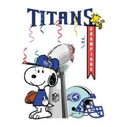 Snoopy Champions Tennessee Titans Svg, Tennessee Titans logo Svg, NFL Svg, Sport Svg, Football Svg, Digital download