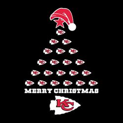 Merry Christmas Tree Kansas City Chiefs Svg, Kansas City Chiefs logo Svg, NFL Svg, Sport Svg, Football Svg