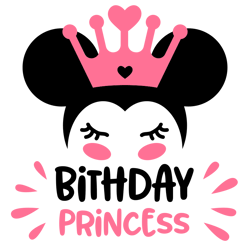 Minnie mouse Birthday Princess Svg, Disney mickey Svg, Mickey clipart, Mickey mouse Svg, Mickey silhouette, Mickey head