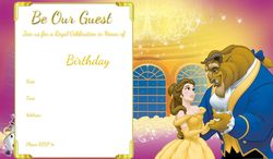 Beauty and the beast Invitation PNG, Belle PNG, Disney princess Transparent Images PNG - Printable