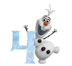 Olaf Number 4 PNG Transparent Images, Frozen Birthday PNG, Disney Frozen PNG, Digital Download
