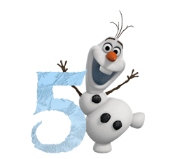 Olaf Number 5 PNG Transparent Images, Frozen Birthday PNG, Disney Frozen PNG, Digital Download