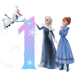 Anna Elsa Olaf Number 1 PNG Transparent Images, Frozen Birthday PNG, Disney Frozen PNG, Digital Download