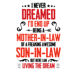 I Never Dreamed I'd End Up Being A Mother-In-Law Svg, Mother's Day Svg, Mom Gift Svg, Mom Shirt, Mama Svg, Mom Life Svg