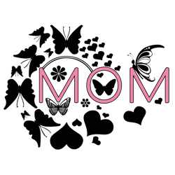 Mom Butterfly Heart Svg, Mother's Day Svg, Mom Gift Svg, Mom Shirt, Mama Svg, Mom Life Svg, Instant download