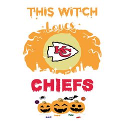 This Witch Loves Kansas City Chiefs Svg, Pumpkin Svg, NFL Svg, Sport Svg, Football Svg, Digital download