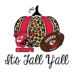 Kansas City Chiefs It Fall Y'all Leopard Pumpkin Svg, NFL Svg, Sport Svg, Football Svg, Digital download