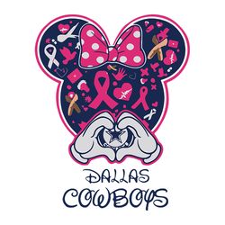 Minnie Mouse Heart Hand Dallas Cowboys Svg, NFL Svg, Sport Svg, Football Svg, Digital download