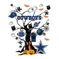 Tree Halloween Dallas Cowboys Svg, NFL Svg, Sport Svg, Football Svg, Digital download