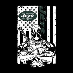 Deadpool New York Jets Flag Svg, NFL Svg, Sport Svg, Football Svg, Digital download